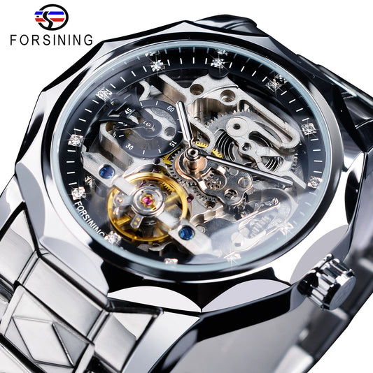 Luxury skeleton automatic watch for men