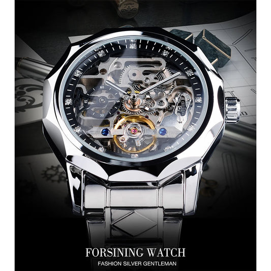Luxury skeleton automatic watch for men