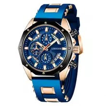 Men's Sports Quartz Watch – Big Dial, Auto Date, Silicone Strap, Gift for Him