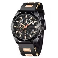 Men's Sports Quartz Watch – Big Dial, Auto Date, Silicone Strap, Gift for Him